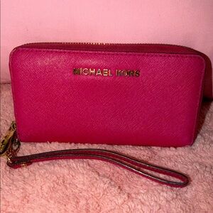 Michael Kors Pink Wristlet Clutch